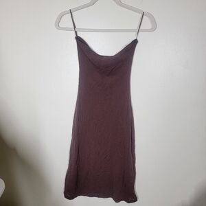 NWT khy Mesh Tube Midi Dress Chocolate Brown Size Medium
